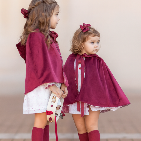 capa burdeos especial niñas de arras invierno