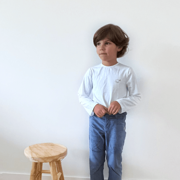pantalón niño pana azul largo
