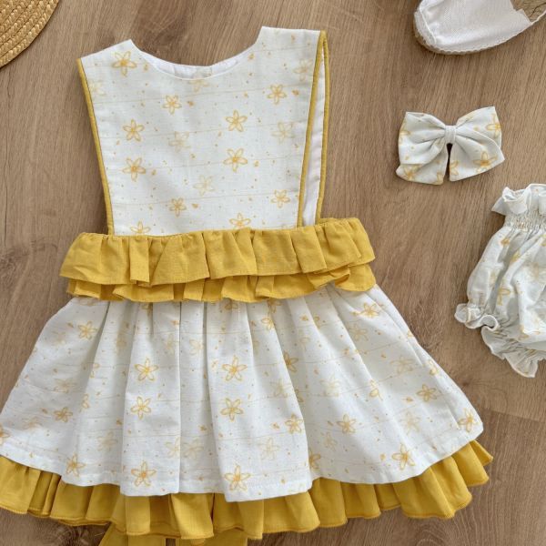 Fajín Volantes Lino Mostaza