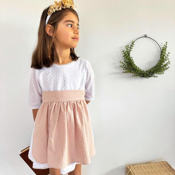 Mandil Vichy Rosa empolvado