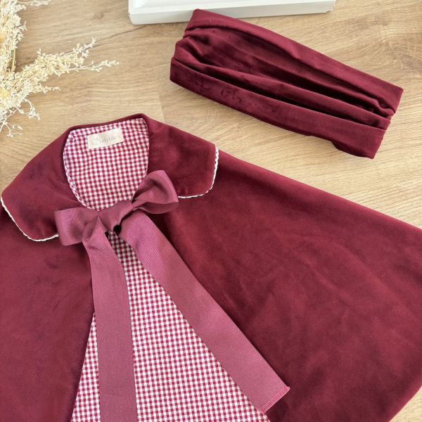 fajin niñas arras terciopeloo granate | Lola Likes