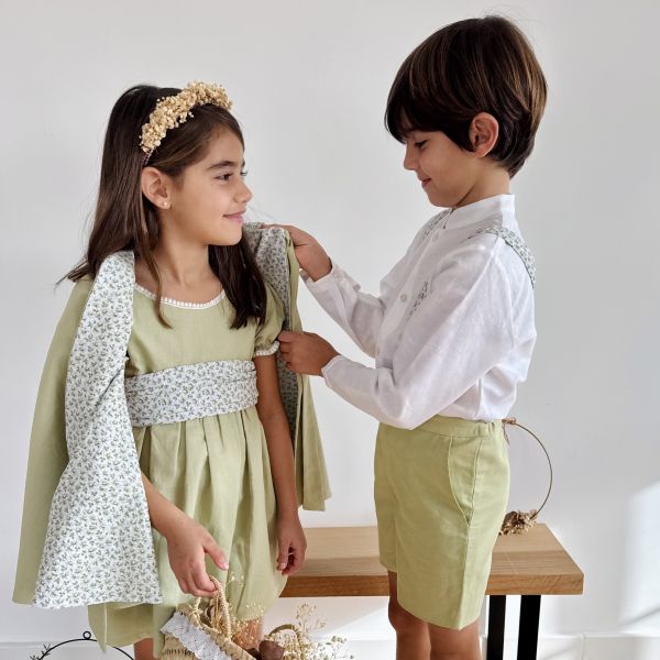 camisa niño lino blanco